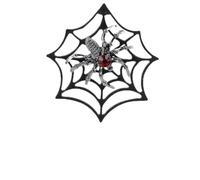 WRITWAA Halloween Ear Earrings for Black Alloy Spider Web Shape Creative Design Halloween Party Evening Dress Accessories