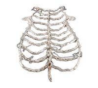 WRITWAA Halloween Skeleton Rib Cage Costume: Realistic Hollow Out Bone Cosplay Chest Harness with Chain for Day of the Dead Haunted House Stage Performance