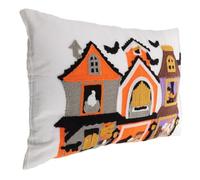 WRITWAA Halloween Throw Pillow Covers for Sofa and Couch with Cute House Cartoon Pattern, Canvas Material and Soft Comfortable Touch, Easy to Clean Decorative Cushion Covers for Home Sofas