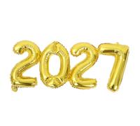 WRITWAA Happy New Year 2027 Balloon Decor, 36.6" Giant Foil Number Balloon for NYE Party Favors, Home Wall Banner, Countdown Festivities, Graduation Props Golden