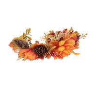 WRITWAA Harvest Pumpkin Flower Crown Headband with Autumn Maple Leaves, Comfortable Cloth and Plastic Material, Versatile Photo Prop and Festive Pumpkin Hair Accessory for Costumes