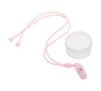 WRITWAA Hearing Aid Retainer Clips Silicone Anti-Lost Lanyard, Dual Earclip Strap, Pink, for Behind-the-Ear Devices, and Seniors, Commuting at Home