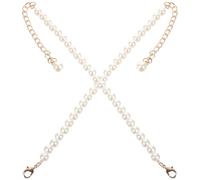 WRITWAA High Heels Shoe Straps 2pcs Pearl Ankle Straps with Buckle and Comfortable Texture for Work and Social Gatherings