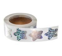 WRITWAA Holographic Star Stickers Roll Small Laser Reflective Waterproof PVC Star Stickers for Crafts Reward Labels for School Use