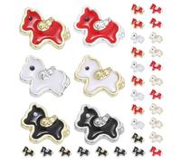 WRITWAA Horse Nail Charms Versatile Use 60pcs Cute 3d Animal Nail Art Decorations Metal Rhinestone Jewelry Accessories with Easy Application for Women for Daily Wear and Special