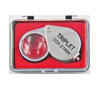 WRITWAA Illuminated Magnifier Loupe Lightweight Steel Chromed Pocket Size with 20x Magnification round Loupe for Fine Art Inspection for Emerald and Stone Examination
