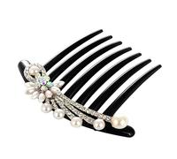 WRITWAA Imitation Pearl Hair Comb Floral Rhinestone Headdress for Brides Elegant Women Hair Accessories for Weddings Dances Daily Wear Unique Beauty Enhancer