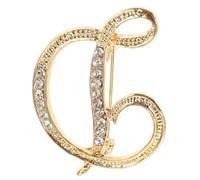 WRITWAA Initial Rhinestone Brooch Pin for Women with Unique English Letter D Design, Alloy Material, Resistant to Fading, Fashionable Accessory for Business Meetings and Weddings
