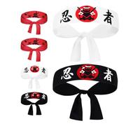 WRITWAA Japanese Karate Headbands with Sweat-absorbent Feature 6pcs for Men, Breathable Polyester Material Stylish and Distinctive Design, for Sushi Party and Cooking