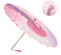 WRITWAA Japanese Parasol Umbrella 27.6 Inch Decorative Umbrella with Wooden Handle Bamboo Frame for Dance Cosplay Photography and Restaurant Decoration