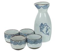 WRITWAA Japanese Sake Set Ceramic Pot Set with Reusable Sake Cups for Bars and Entertaining Guests, Classic Retro Style Home Decoration and Creative Rice Wine Container