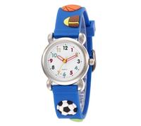 WRITWAA Kids Football Watch with Cartoon Pattern Adjustable Elastic Strap Roman Numerals Teaching Wristwatch for Boys Age 8-12 Fashionable Sports Timepiece