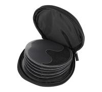 WRITWAA Large Capacity Car CD Case Oxford Fabric Disc Storage Bag with Zipper, round Black CD Holder Pouch for Vehicle Dvd Organizer