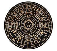 WRITWAA Large Crystal Energy Pendulum Board Zodiac Months Wooden Divination Board for Witchcraft and Home Decor Metaphysical Dowsing Tool