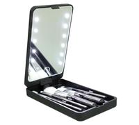 WRITWAA LED Eyelash Case Organizer with Mirror Storage for False Lashes Durable Travel Box Chic Design for Home The Go for Women