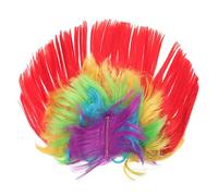WRITWAA LED Light Up Mohawk Wig Halloween Christmas Party Costume Accessory with Built in Batteries for Sports Events Concerts and Festivals