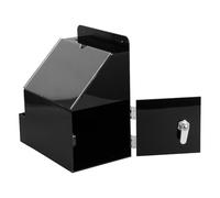 WRITWAA Lockable Acrylic Suggestion Box with Slot Enhanced Security Modern Artistic Design Black 9.3 X 8.3 X 5.2 Inch for School and Public Space