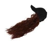 WRITWAA Long Curly Hair Baseball Cap Wig for Women Soft Synthetic Peaked Hat with Attached Wavy Hair Convenient Integrated Design for Daily Wear Party Cosplay Quick Stylish Look