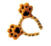 WRITWAA Lovely Tiger Paw Plush Hairband Lightweight Multipurpose Headband for Women and Soft Creative Hair Tying Accessory for Skincare Face Washing and Everyday Use