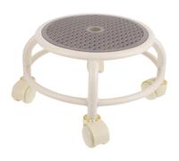 WRITWAA Low Rolling Stool Wheels Round Swivel Stool for Home Nail Salon and Pedicure Use Compact Design Grey Easy to Move and Store Comfortable and Practical for Boys and Girls Learning to