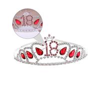 WRITWAA Luxurious Alloy Rhinestone Bridal Crown Red Crystal Headband for Wedding Parties Special Occasions