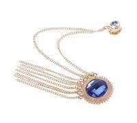 WRITWAA Luxury Gold Sapphire Suit Lapel Pin with Chain Decorative Brooch for Mens Suits Sweaters Formal and Casual Wear Accessories