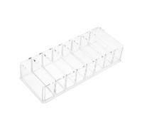 WRITWAA Makeup and Grid Design Pallet Organizer with Eight Compartments Acrylic Cosmetic Holder Vertical Storage Box Simple Shape Makeup Storage Rack for Eye Shadow