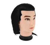 WRITWAA Male Mannequin Head with Human Hair for Hairdressing Practice and Skills Advancement, High-temperature Fibre, Portable Training Head for Mobile Cosmetology Classes and Salon