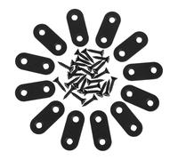 WRITWAA Mending Bracket Plate Stainless Steel 12 Sets Black Flat with Burrfree Surface and Predrilled Holes , Straight Brackets for Wood Furniture Repair and Decoration , Suitable