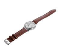 WRITWAA Men's Mechanical Wristwatch with Hollow-Out Round Dial and Adjustable Pu Band, Sturdy Alloy Construction, Fashion Style Manual Wind Watch for Gents