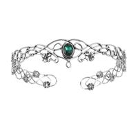 WRITWAA Men's Tiara Prince Crown for Themed Parties and Weddings, Adjustable Fitting Lightweight Alloy Hollowed Vine Motif Royal Hair Accessories in White