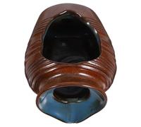 WRITWAA Mini Ceramic Water Fountain Pot Brown for Indoor Fish Tank Oxygenation and Filtration, Small Pond Fountain Ornament with Flowing Water Feature, Tabletop Decorative Jar for Garden