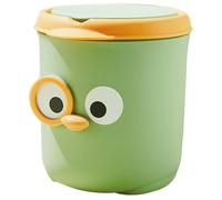 WRITWAA Mini Desktop Trash Can with Clamshell Lid for Trash Storage Use, Cute Small and Compact Green Pp Office Waste Basket, Easy to Open and Close, for Desktop or Bedroom