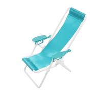 WRITWAA Mini Folding Beach Chair for Dollhouse Plastic Deck Lounger with Stable Support Frame Lightweight Portable Outdoor Seat for Fairy Garden and Camping