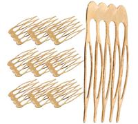 WRITWAA Mini French Hair Combs Metal Side Clips 10Pcs Gold Five Teeth 4X1 Inch Hair Accessories for Women Parties and Wedding Styles