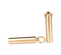 WRITWAA Mini Metal Storage Cases with Key Ring Portable Sealed Outdoor Emergency Container for Medication and Items Compact Yellow Holder