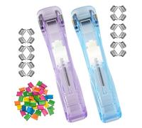 WRITWAA Mini Paper Clam Clip Dispenser Set with 150pcs Reusable Colorful Plastic and Metal Clips for Easy Categorization and User-Friendly Operation on Desk at Home Or Office