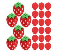 WRITWAA Mini Resin Strawberry Charms Versatile Application 50pcs and Lightweight Flatback Beads with High Realism for Jewelry Making and Phone Cases for Craft Enthusiasts