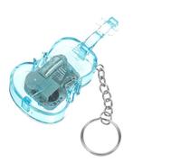 WRITWAA Mini Violin Music Box Keychain with Blue Acrylic Case, Musical Keyring for Women, Creative Party Favor and Student, Portable Music Key Chain Accessory