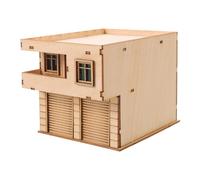 WRITWAA Miniature 3d Wooden Cabin Model Pre-assembled 4.3x3.1x3 Inch Small Wood House for Sand Table Diorama Town Scene Craft Kit