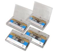 WRITWAA minute and Vintage Use Easy for Store Style Edges 4pcs Blank Audio Cassette Tape Plastic Case Birthday DIY Projects Recordings