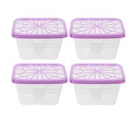 WRITWAA Moisture Absorber Container Plastic Boxes 4pcs for Shoe Cabinet Reusable Water Absorbing Holder Indoor Home Use