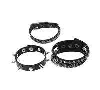 WRITWAA Multilayer Punk Studded Bracelet for Men Women Black Faux Leather Rivet Cuff Bangle Edgy Fashion Accessory for Music Festivals Parties Versatile Wristband Style