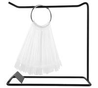 WRITWAA Nail Polish Display Board Nail Practice Display Tips Fan-shaped and Roundshaped Sl esign with Iron Holder and Split Ring for Professional Beauty Environments and Training