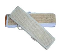 WRITWAA Natural Loofah Back Rub Strip Long Bathing Towel for Shower Exfoliating Body Scrubber with Two Hand Straps Beige Cotton-Linen for Deep Cleansing and Callus Removal