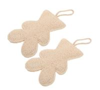 WRITWAA Natural Loofah Bath Sponges for Deep Cleansing Exfoliating Body Scrubber 2pcs Bear Shaped and Enhancing Foam Richness for Bathing and Gym Use