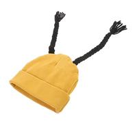 WRITWAA Newborn Cap Baby Wig Hat Toddler Winter Warm Knitted Cotton Wig Headdress Photo Prop