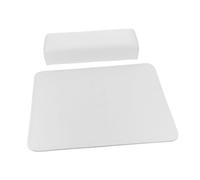 WRITWAA Nonslip Manicure Hand Rest with PU Leather Cushion and Table Mat Ergonomic White Nail Art Pillow for Home and Salon Use Comfortable Wrist Support for Professional Nail Care