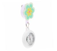WRITWAA Nurse Chest Chart Telescopic Pocket Watch Quartz for Students Nurses Flower Design Clip Watch Call Style