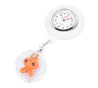 WRITWAA Nurse Pocket Watch with Clip Orange Rabbit Design Silicone Chest Watch for Staff